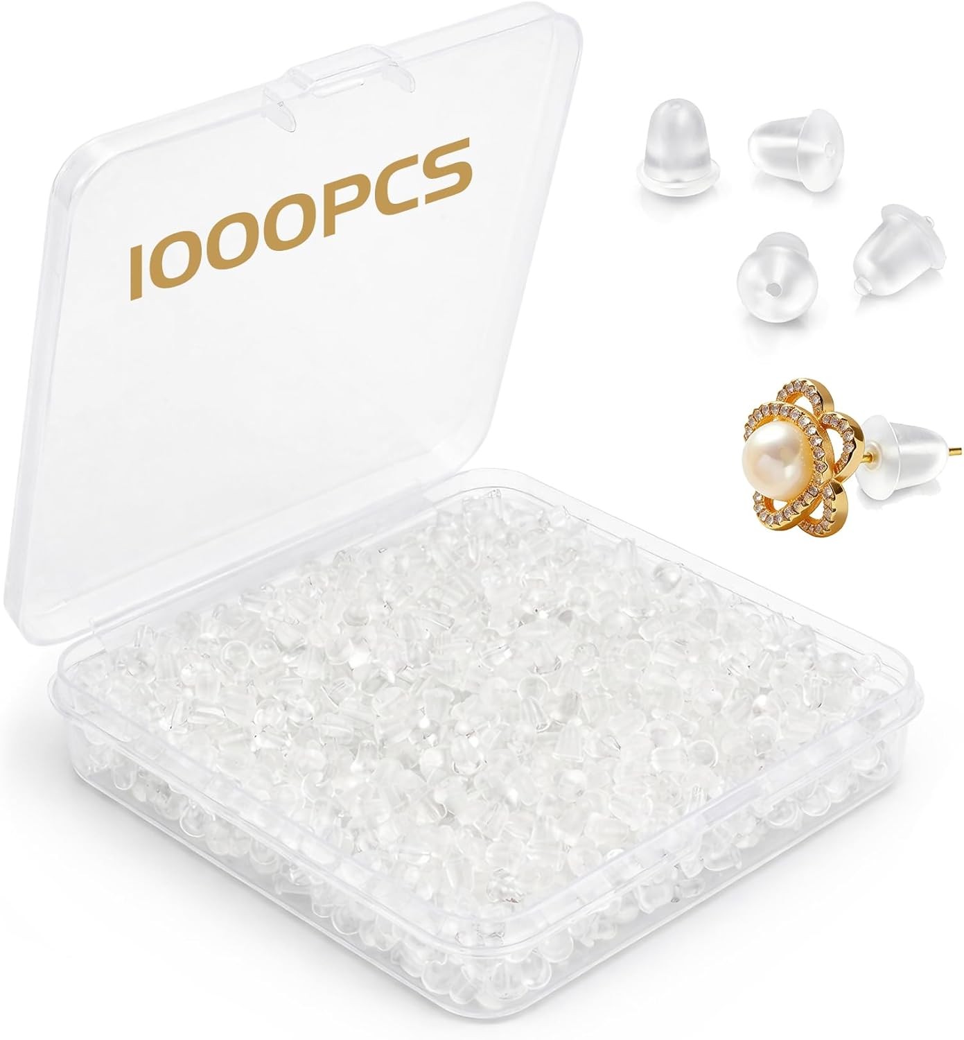 Silicone Earring Backs 1000 Pcs Small Earring Backings Soft Clear Earrings Stopp