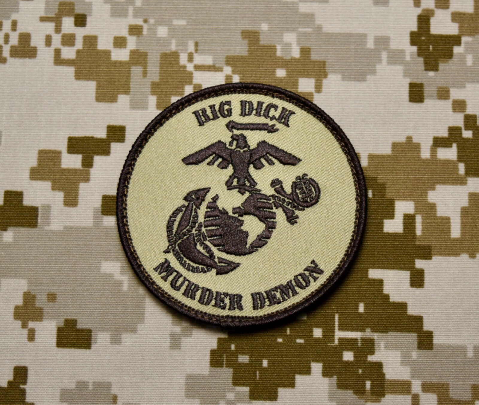 USMC Big Dick Murder Demon Morale Patch Desert MARPAT Marine Corps Semper Fi