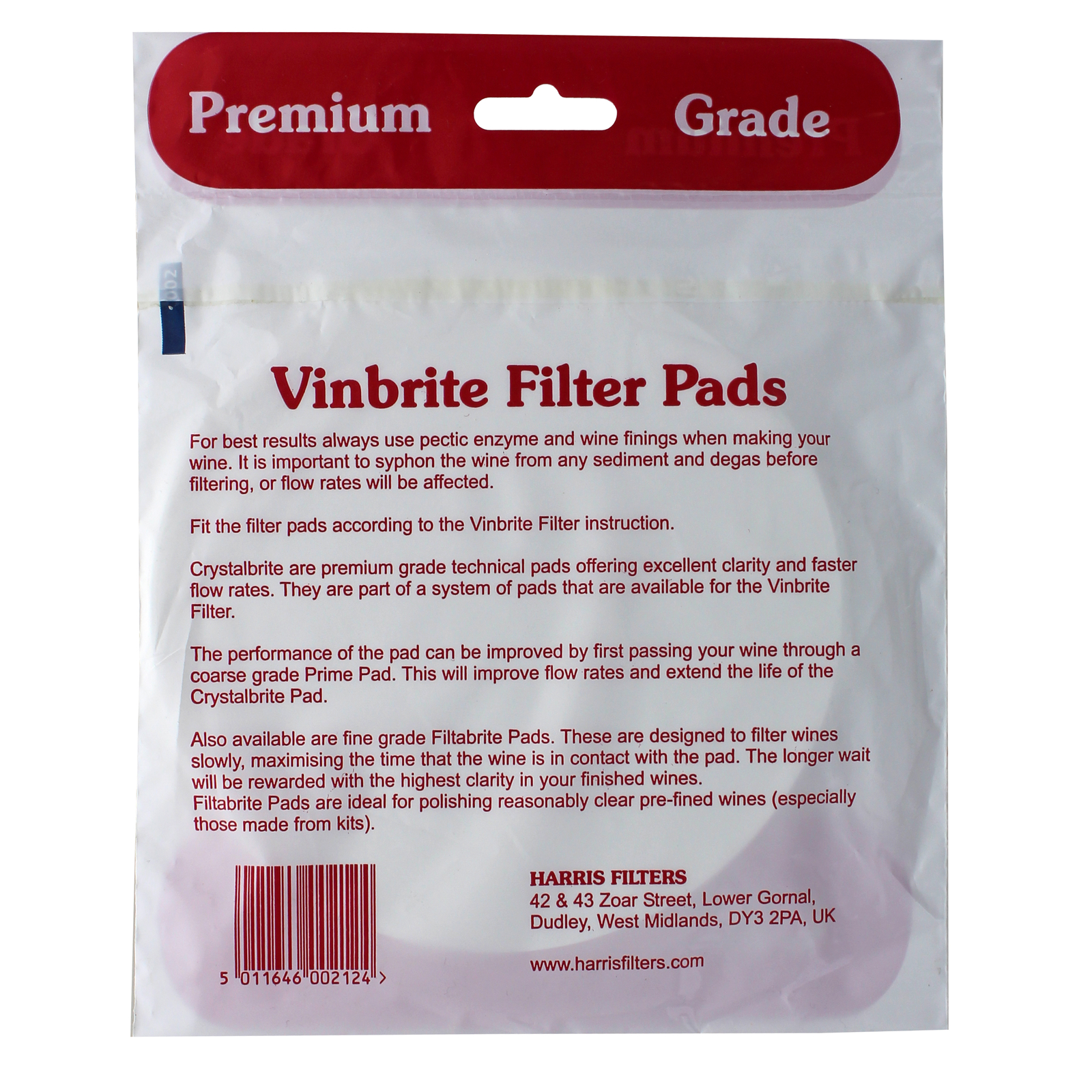 Vinbrite Crystalbrite Filter Pads, 5 Count