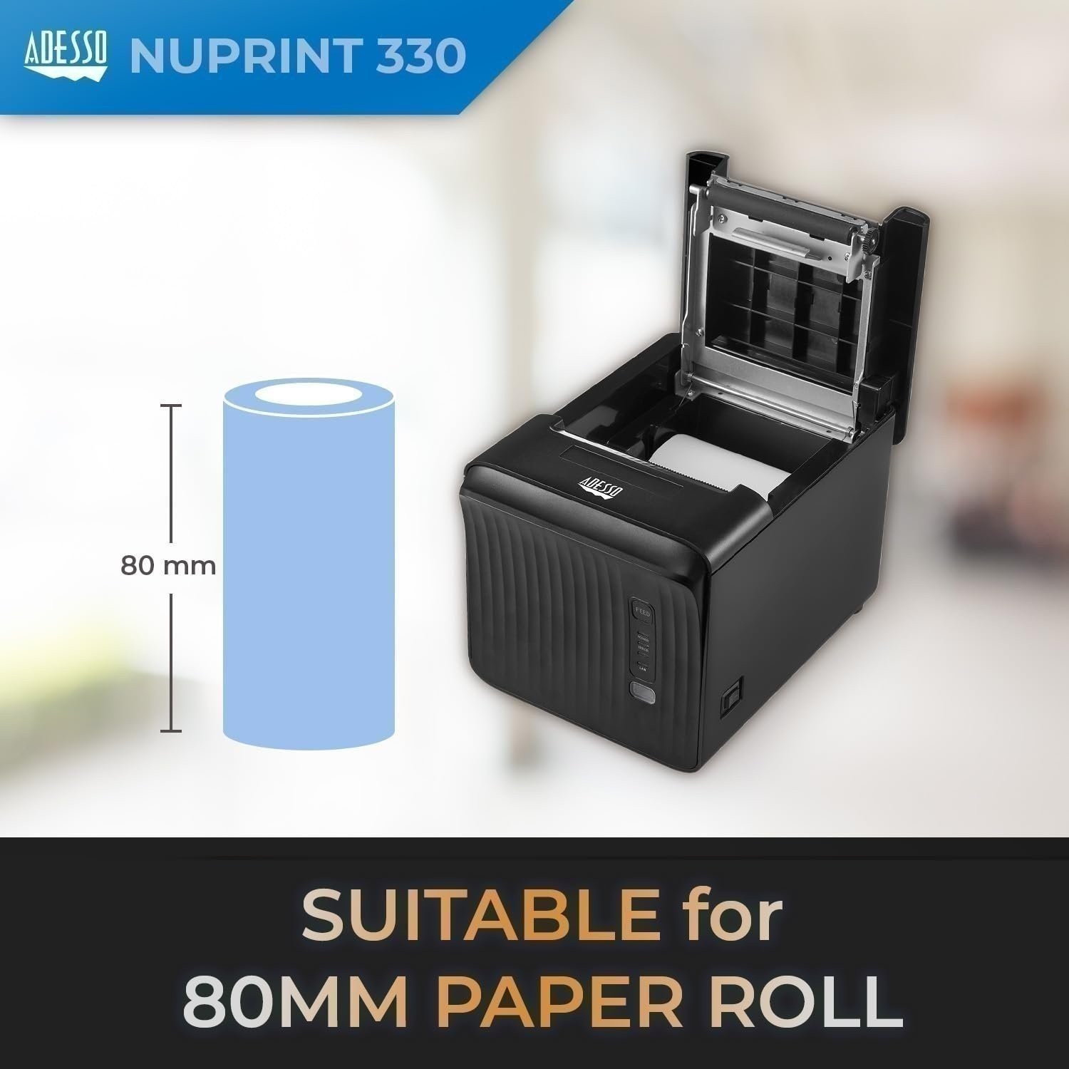 Adesso 3" (80mm) Network Interface Thermal Receipt Printer with Autocutter,...