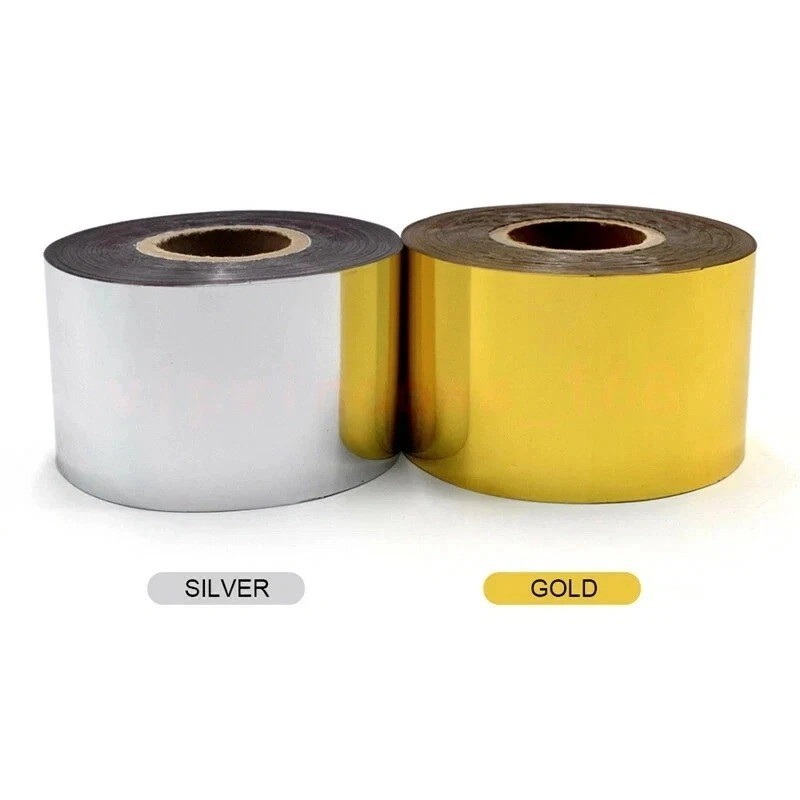 1pc Gold Silver Hot Foil Stamping Paper 1.5"x400FT for Leather Bronzing Machine