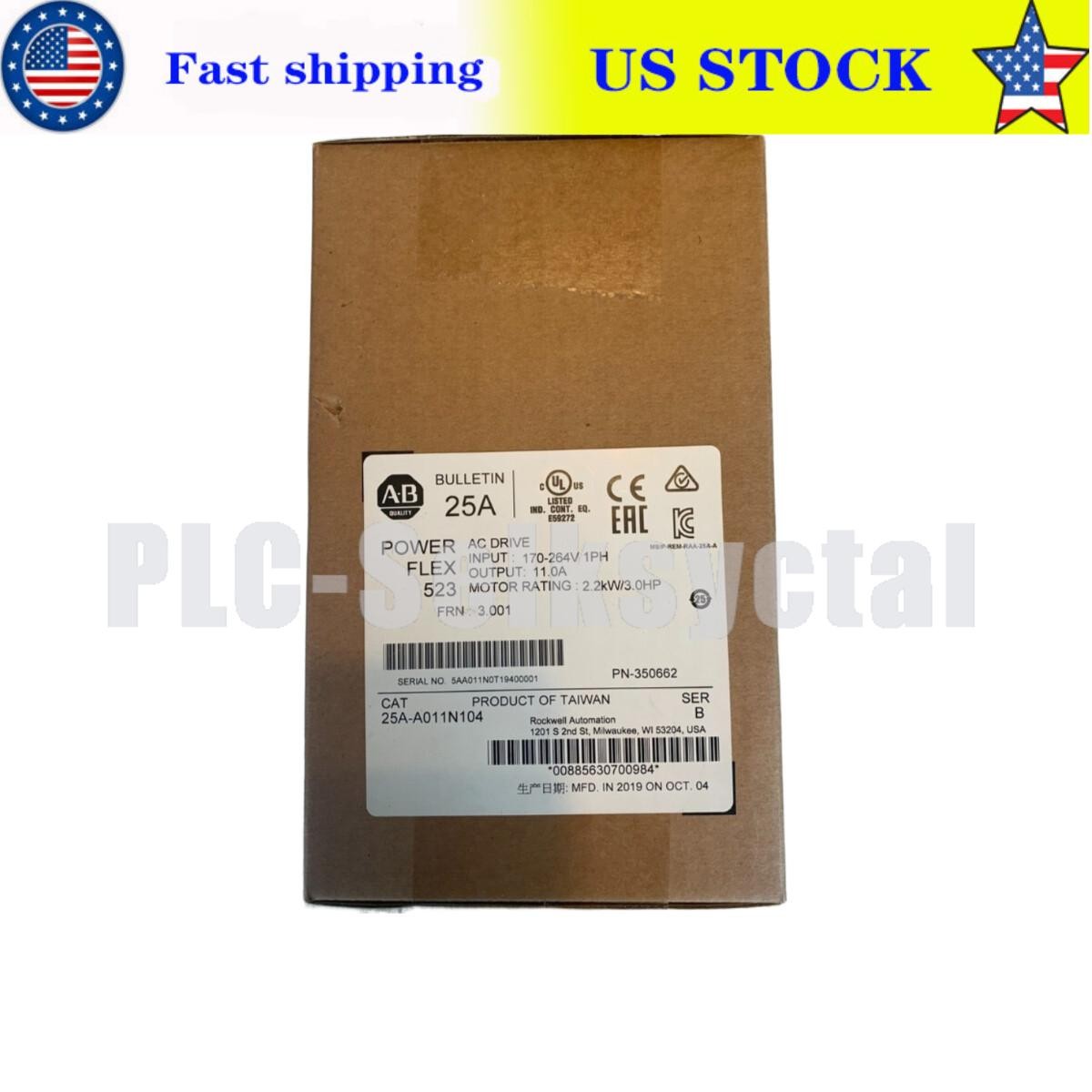 New AB 25A-A011N104 Powerflex 523 AC Drive 2.2 kW 3 Hp Normal Duty 240 VAC