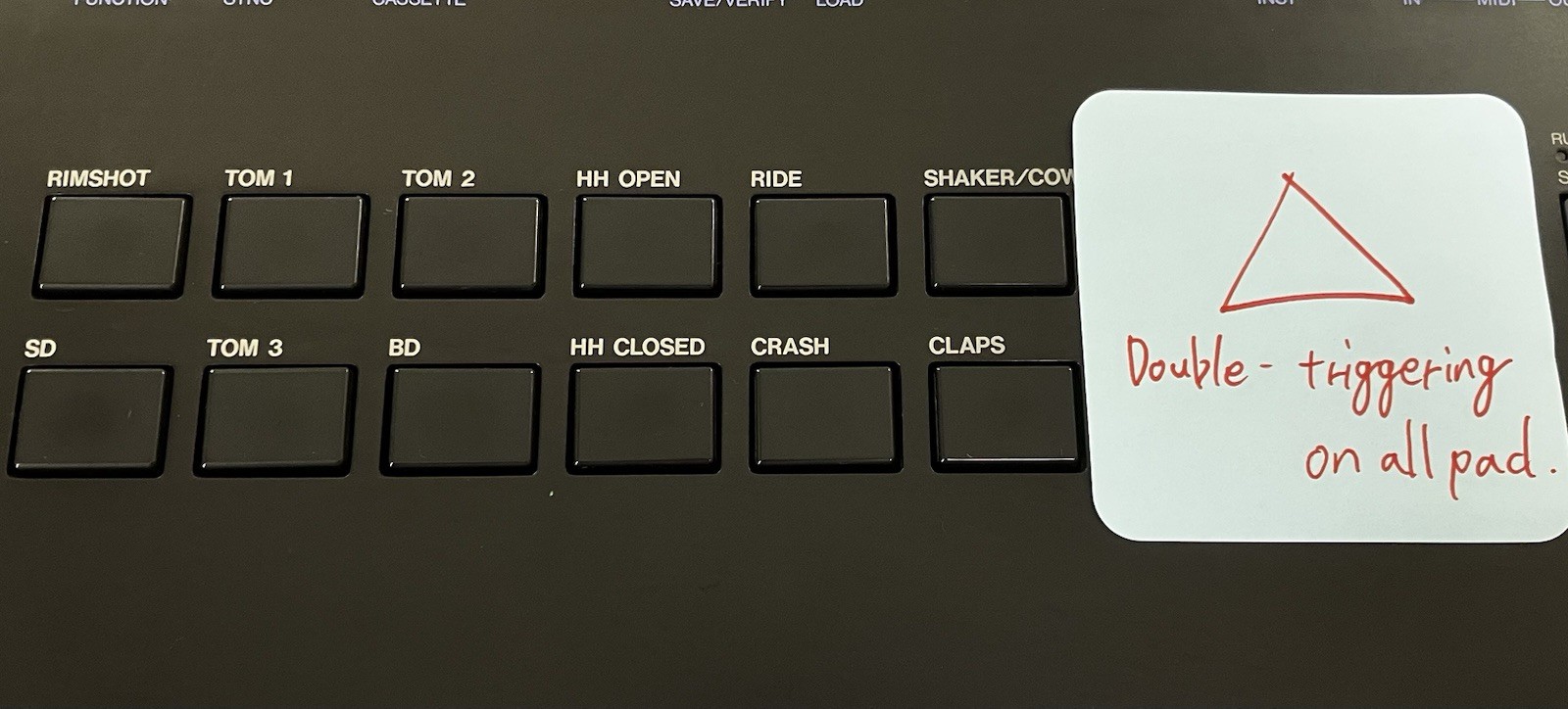 Yamaha RX15 Digital Drum Machine Tested Working Double-Trigger Pads w/ Manual
