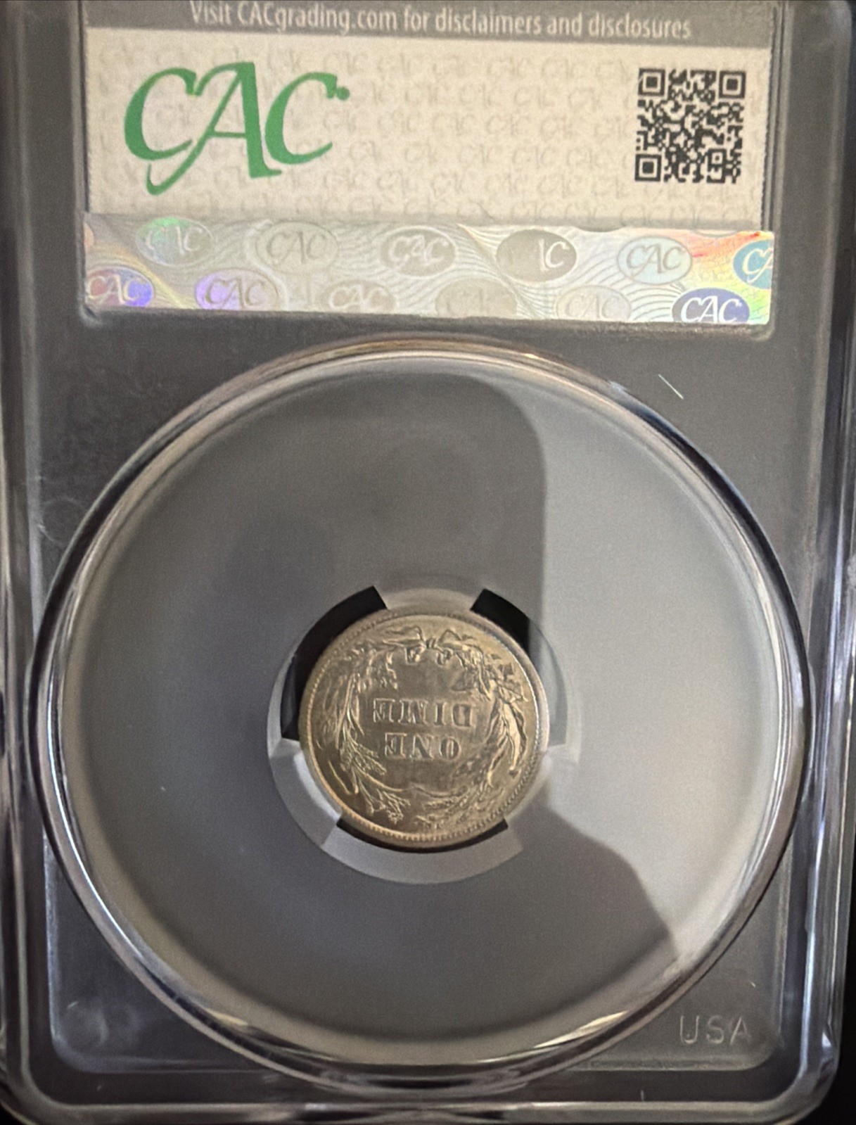 1908 Barber Dime CAC Graded