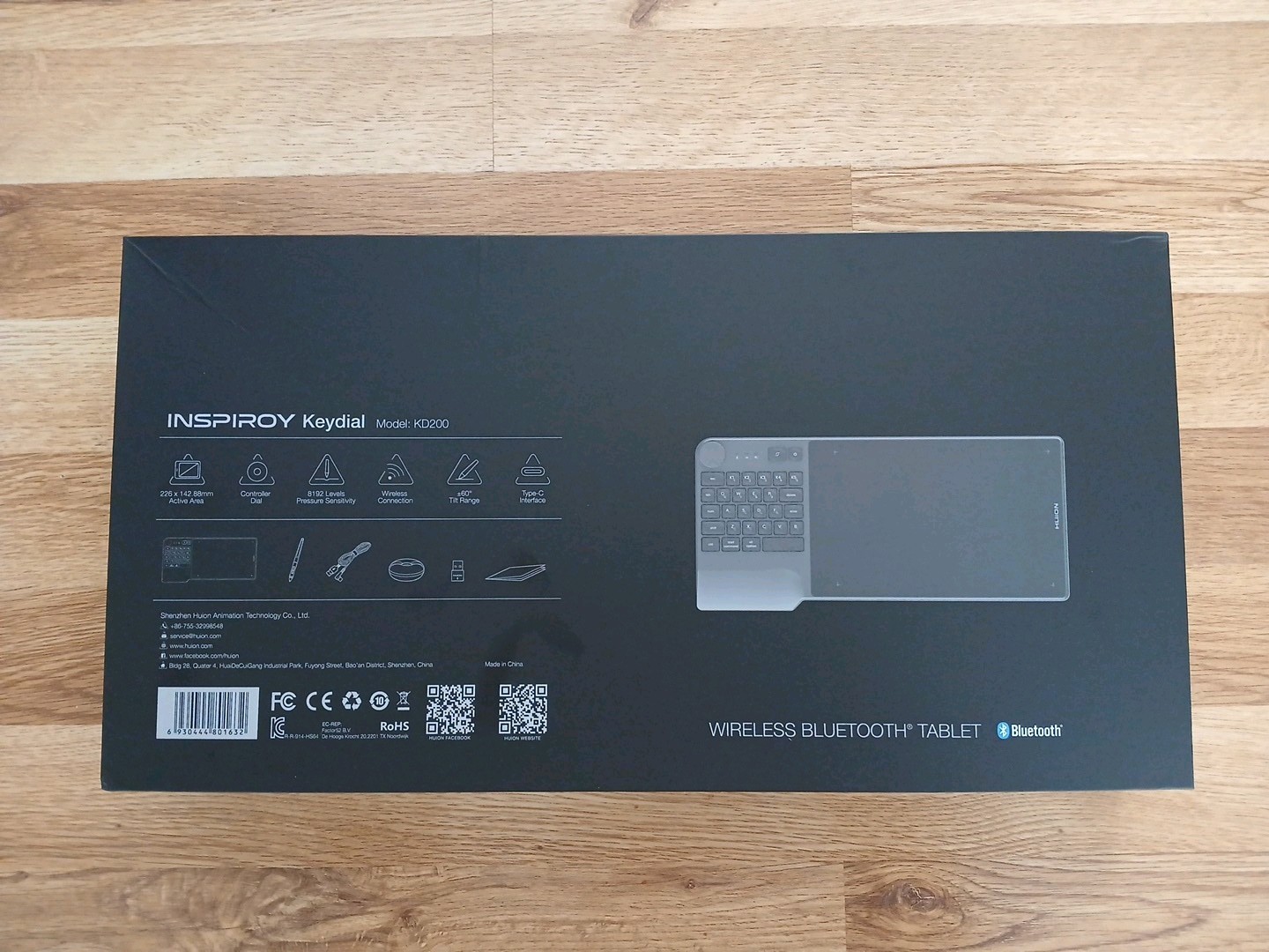 Huion Inspiroy Keydial KD200 Wireless Drawing Pen Tablet