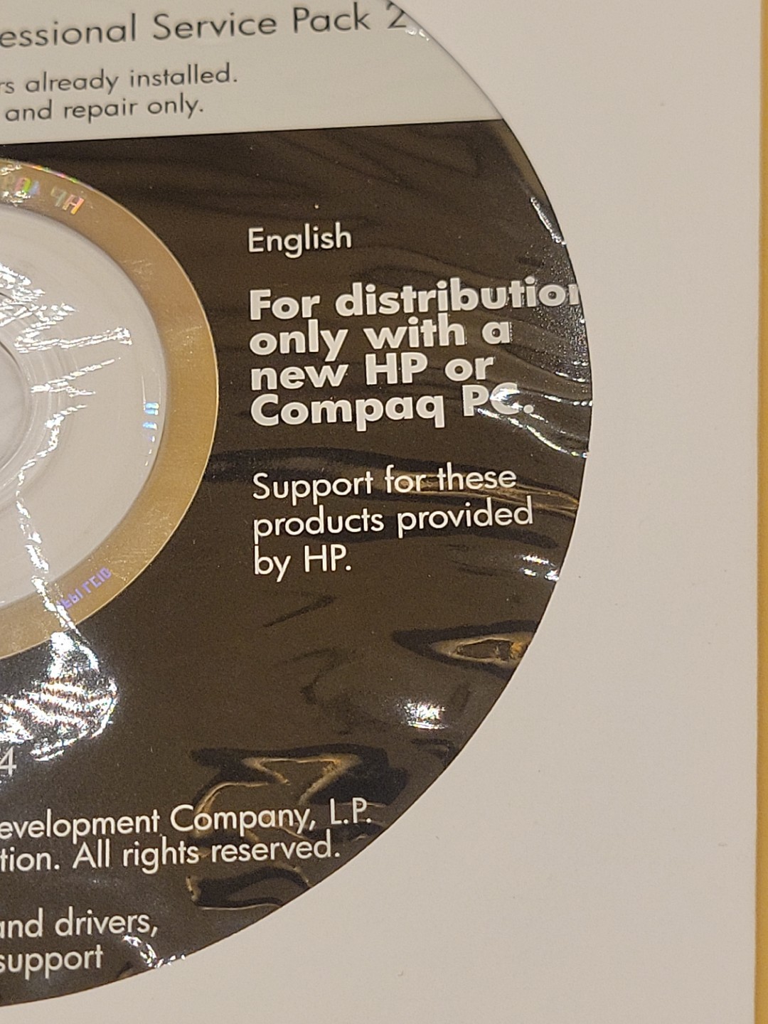 HP Microsoft Windows XP Professional Service Pack 2 Reinstallation CD ~ SP2 2008