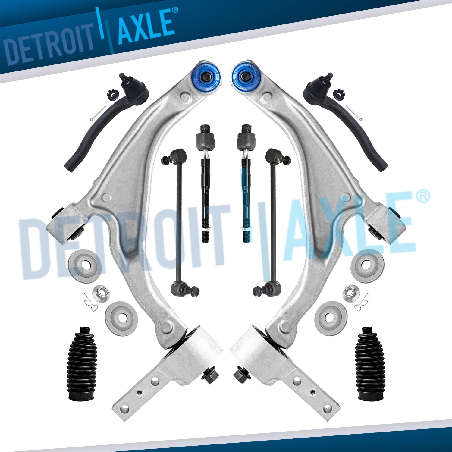 Front Lower Control Arms Sway Bars Tie Rods Boots Kit for 2009-2015 Honda Pilot