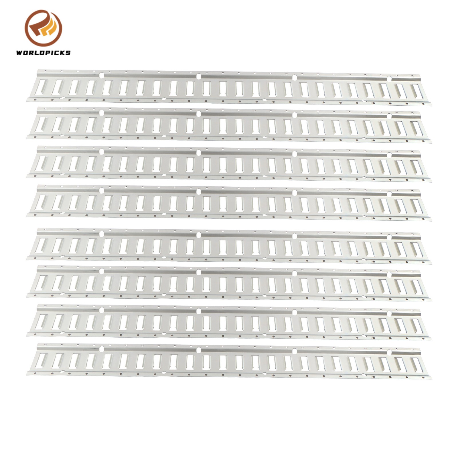 4' E Track Rails 8 Pack Galvanized Tie-Down Fit For Cargo Van Trailer Truck Bed