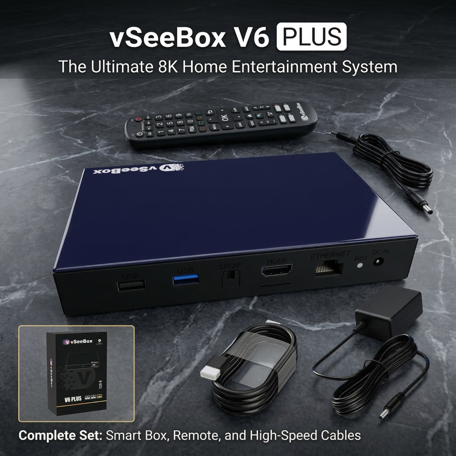 Vseebox V6 Plus Tv With Smart Backlit Bluetooth Split Screen box Remote Control