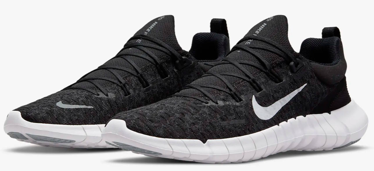 NEW Nike Free Run 5.0 Mens Road Running Shoes BLACK WHITE US Sizes 7-14 NIB
