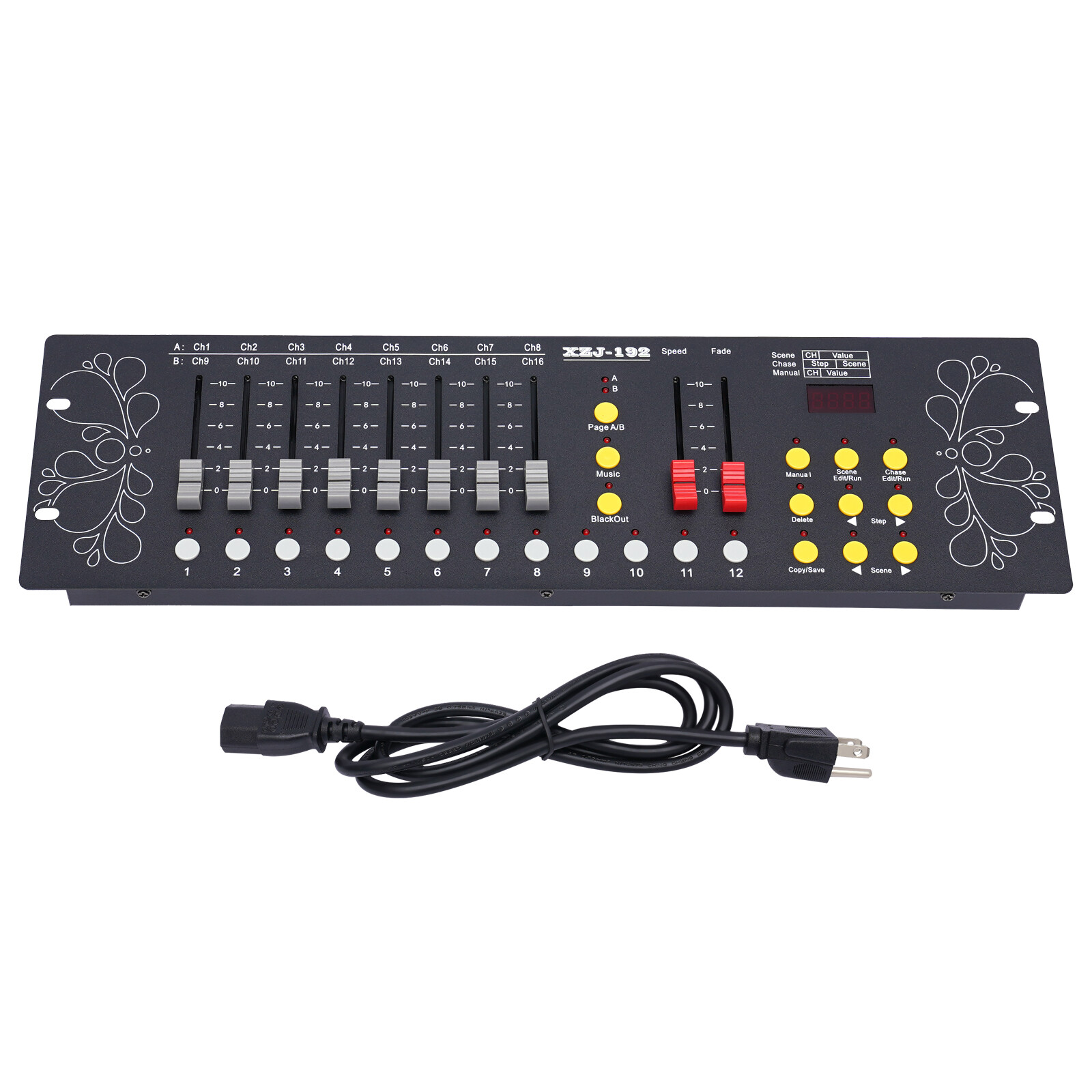 DMX 192CH Lighting Controller Console, 110V US Plug, Stage DJ Party