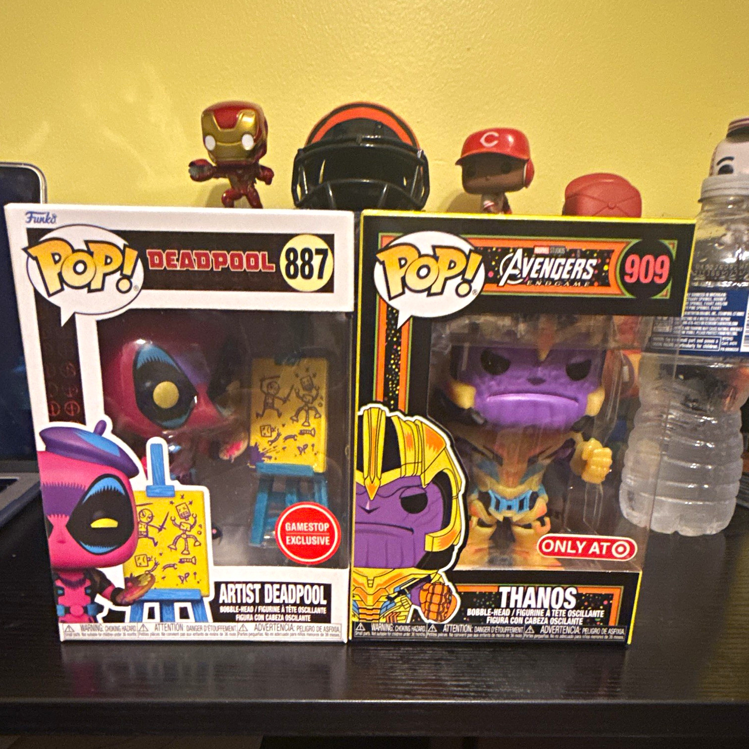 Funko Pop Blacklight Marvel Deadpool 887 Thanos 909 GameStop Target 2 Piece Lot