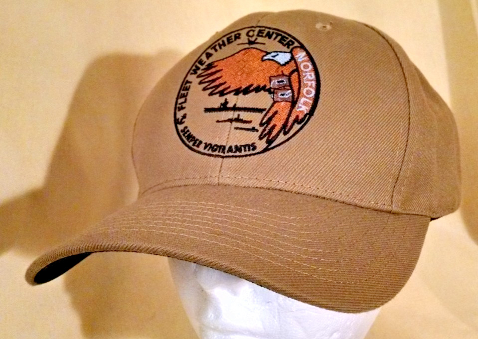 Fleet Weather Center Hat Norfolk VA Baseball Ball Cap The Corps USA Brown GUC