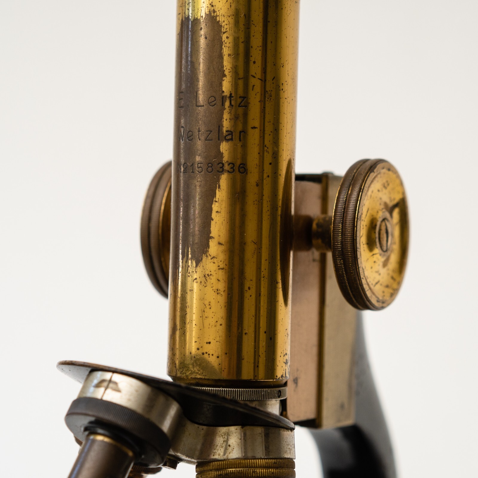 E. Leitz Wetzlar microscope 1912 Brass Microscope serial # 158336