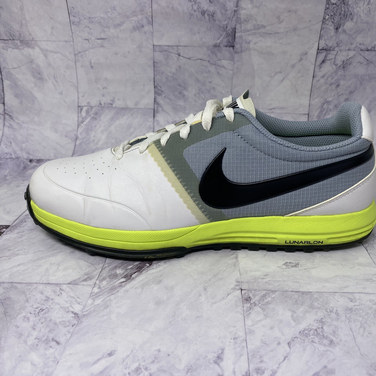 Nike Lunar Mont Royal Golf Shoes Spikeless Mens Sz 10 W Wide White 652531-101