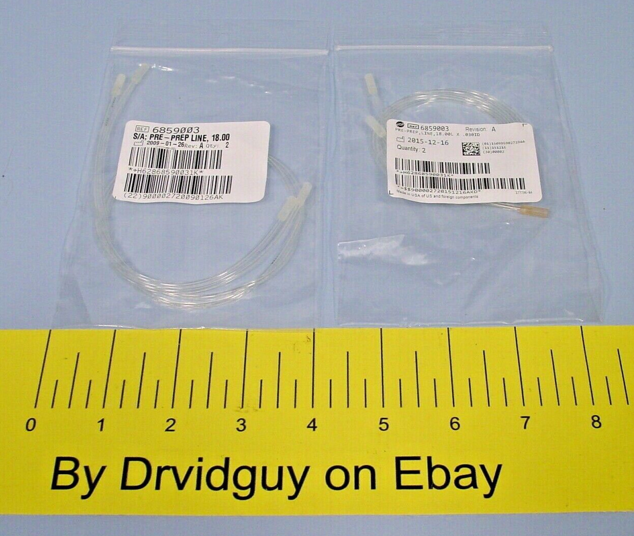 Lot of 4 Genuine Beckman Coulter 6859003 S/A Pre-Prep Line; 18.00