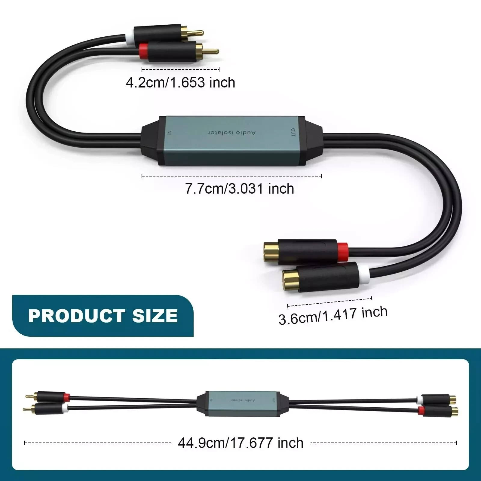 Ground Loop Noise Isolator, Amplifier Noise Filter RCA Audio Filter for Car A...
