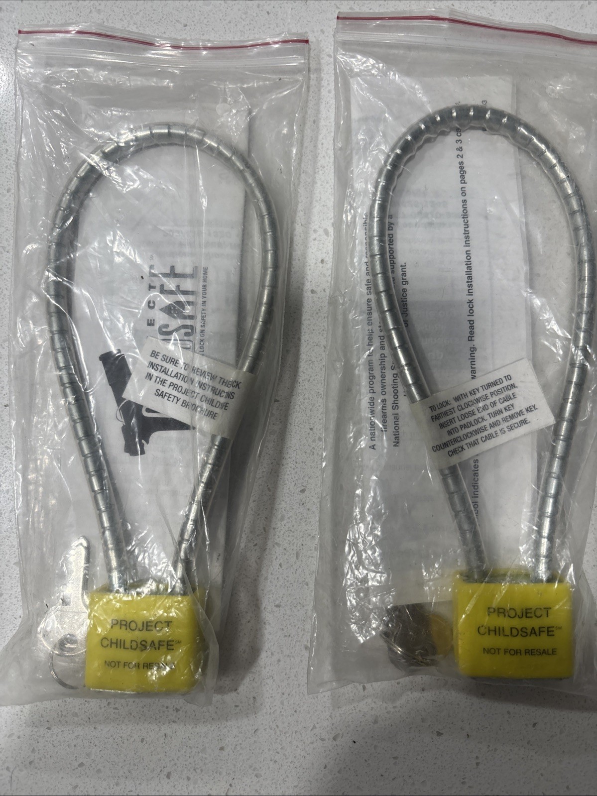 2 Pack Gun Lock Trigger Pistol Shotgun Rifle Project Child Safe Steel Cable