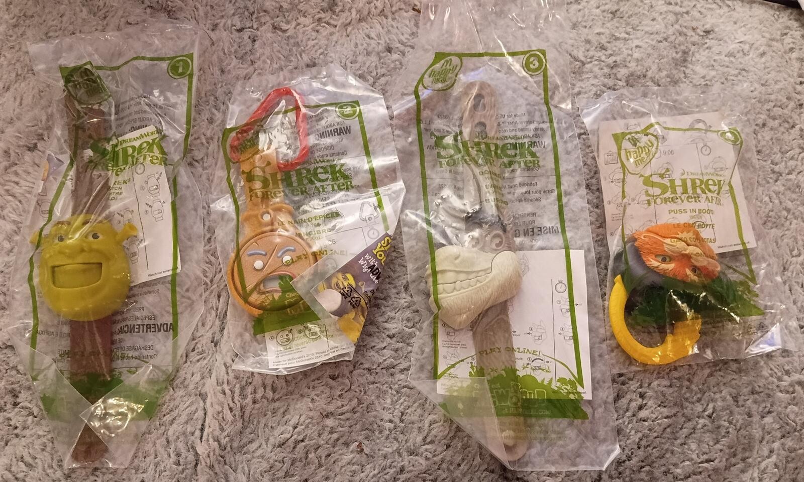 Complete Set (4) Shrek Forever After McDonald's Happy Meal Watches (2010) - New