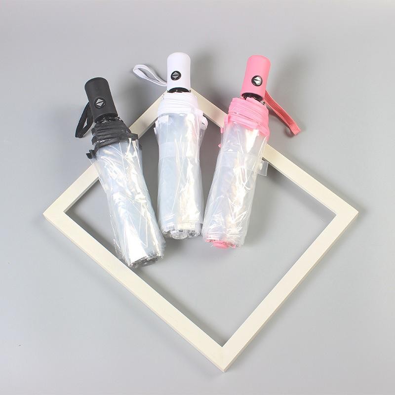 Foldable Transparent Umbrella Automatic Clear Three Fold Sun Rain Student Umbrel