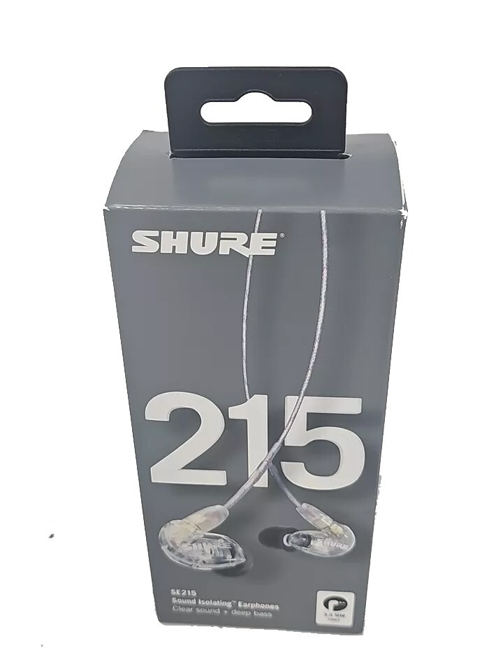 Shure Sound Isolating Earphones In-Ear Headphones 3.5 MM Cable Clear SE215-CL
