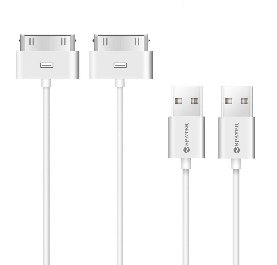"Cable Cargador Para Iphone 4 4S Cargador Para Ipad, Paquete De 2 5 Pies Carga..