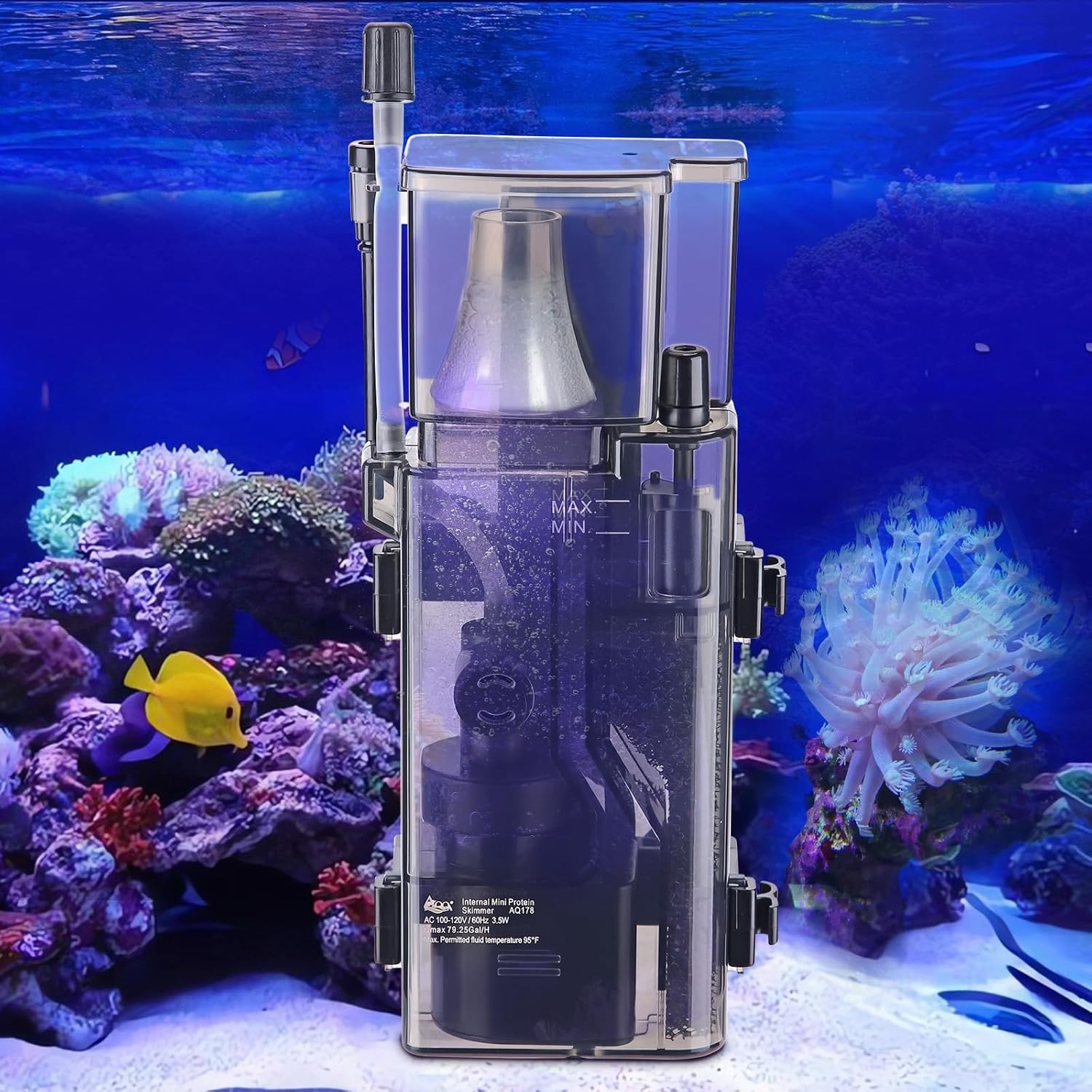 Aquarium Protein Skimmer for Saltwater Fish Tank Nano Surface Skimmer Filter Pum