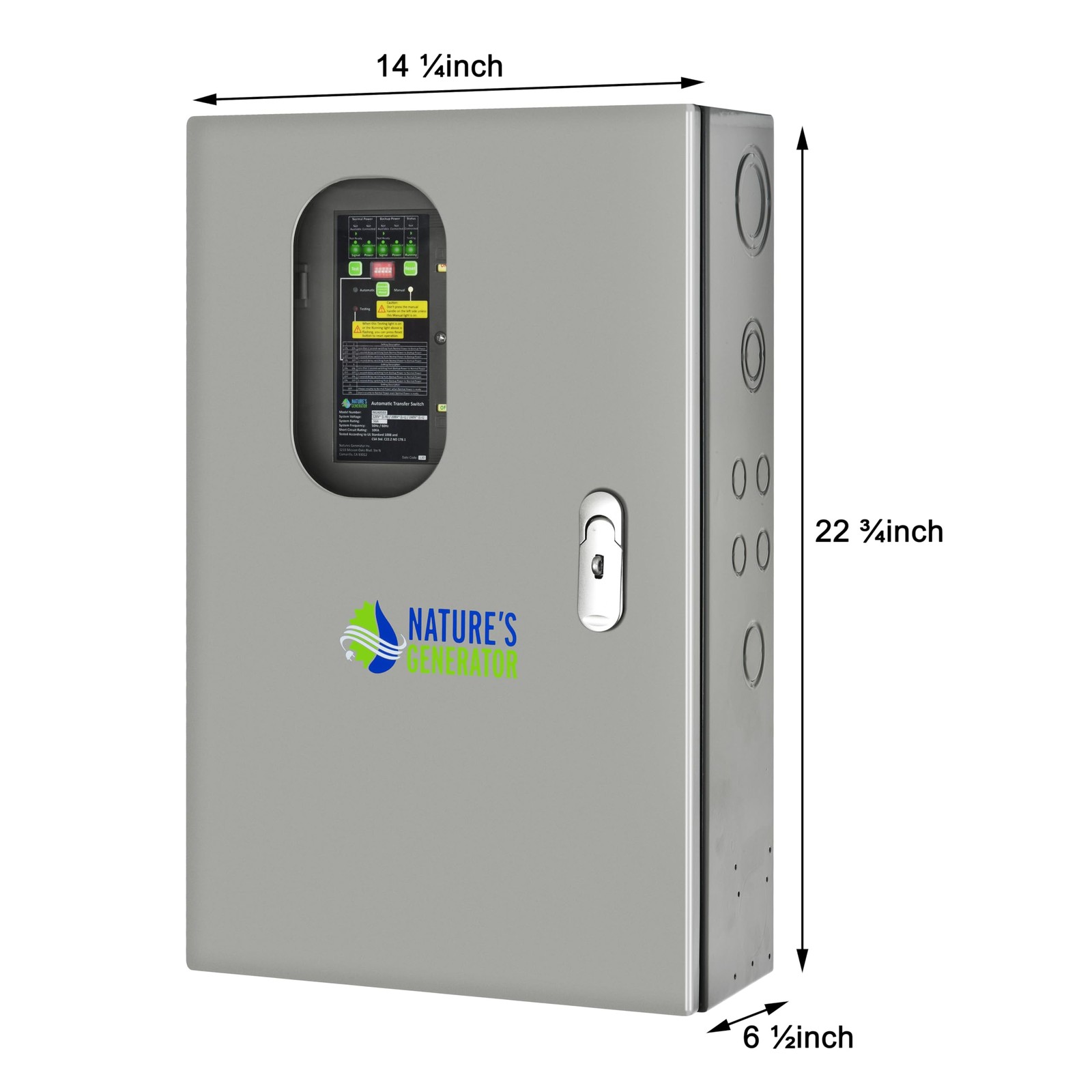 Nature's Generator Pre-Wired 120V/240V 30A 8 Circuits Automatic Transfer Switch