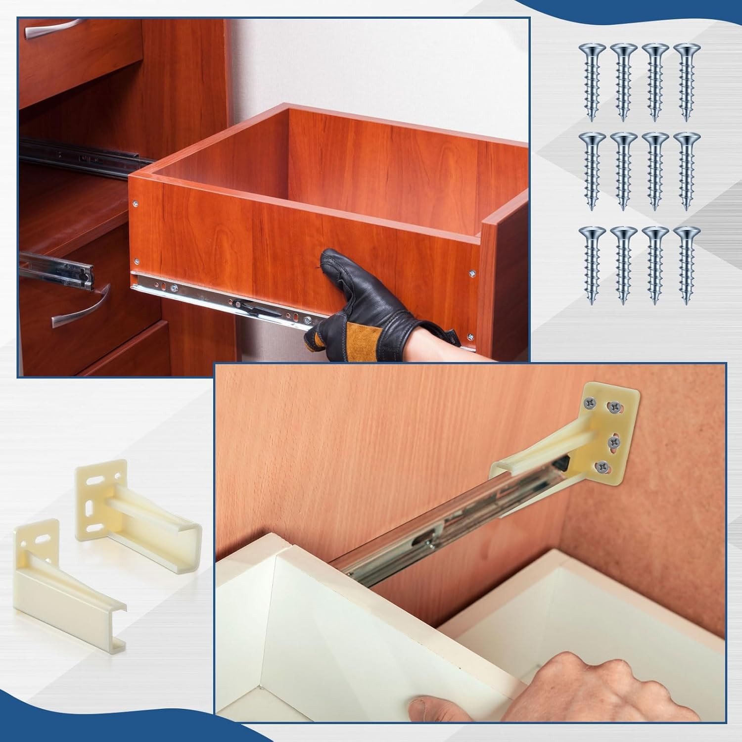 Rear Drawer Track Socket Backplate Mounting Bracket Durable Plastic