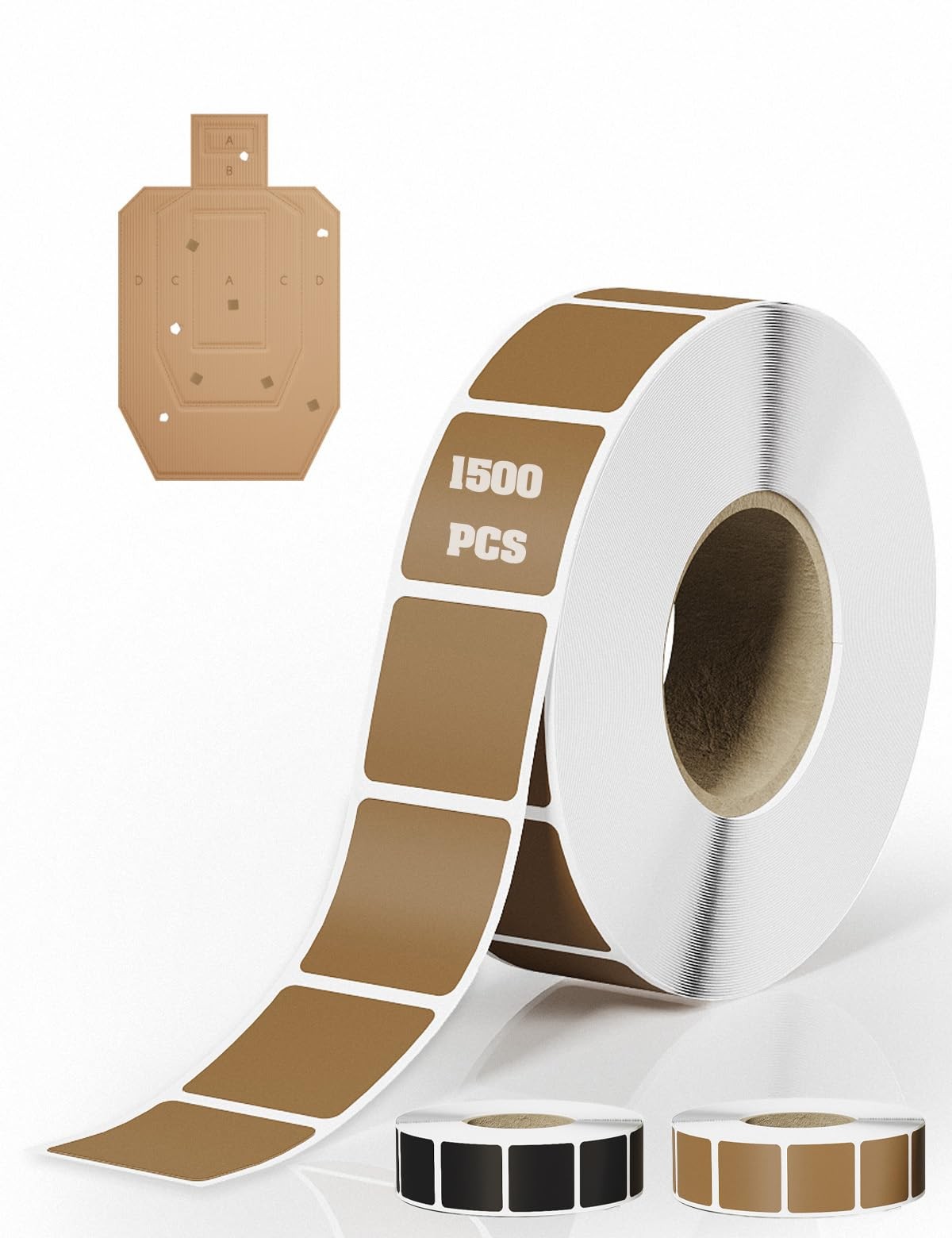 1500 PCS 1-Inch Target Pasters, Self-Adhesive 1 Inch, Brown | 1500pcs