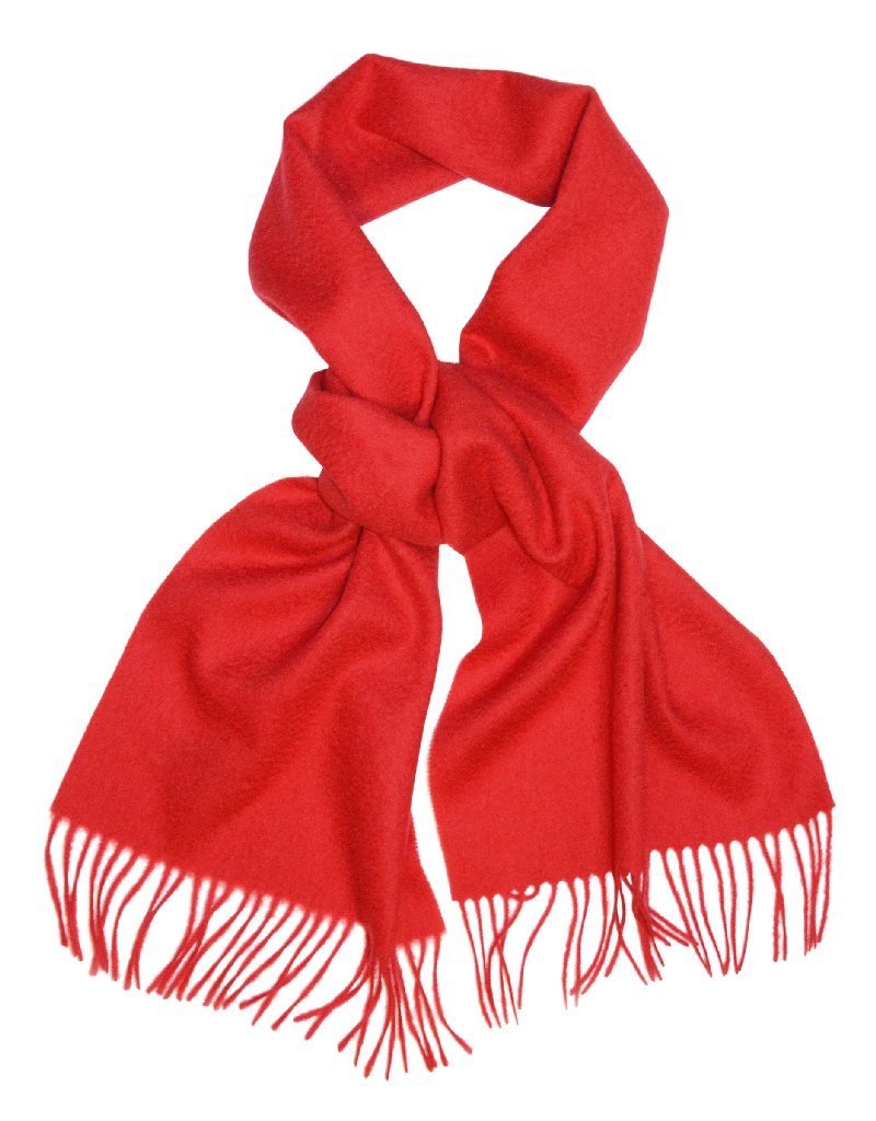 $68 John Ashford Mens Unisex Red Warm Winter Tassel Shawl Muffler Casual Scarf