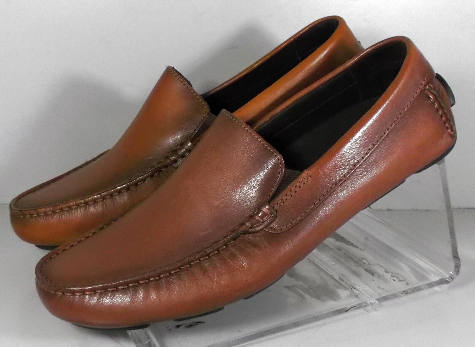 593262X SP50 DANLEY MEN'S SHOES SIZE 9 M TAN LEATHER DRIVER JOHNSTON & MURPHY