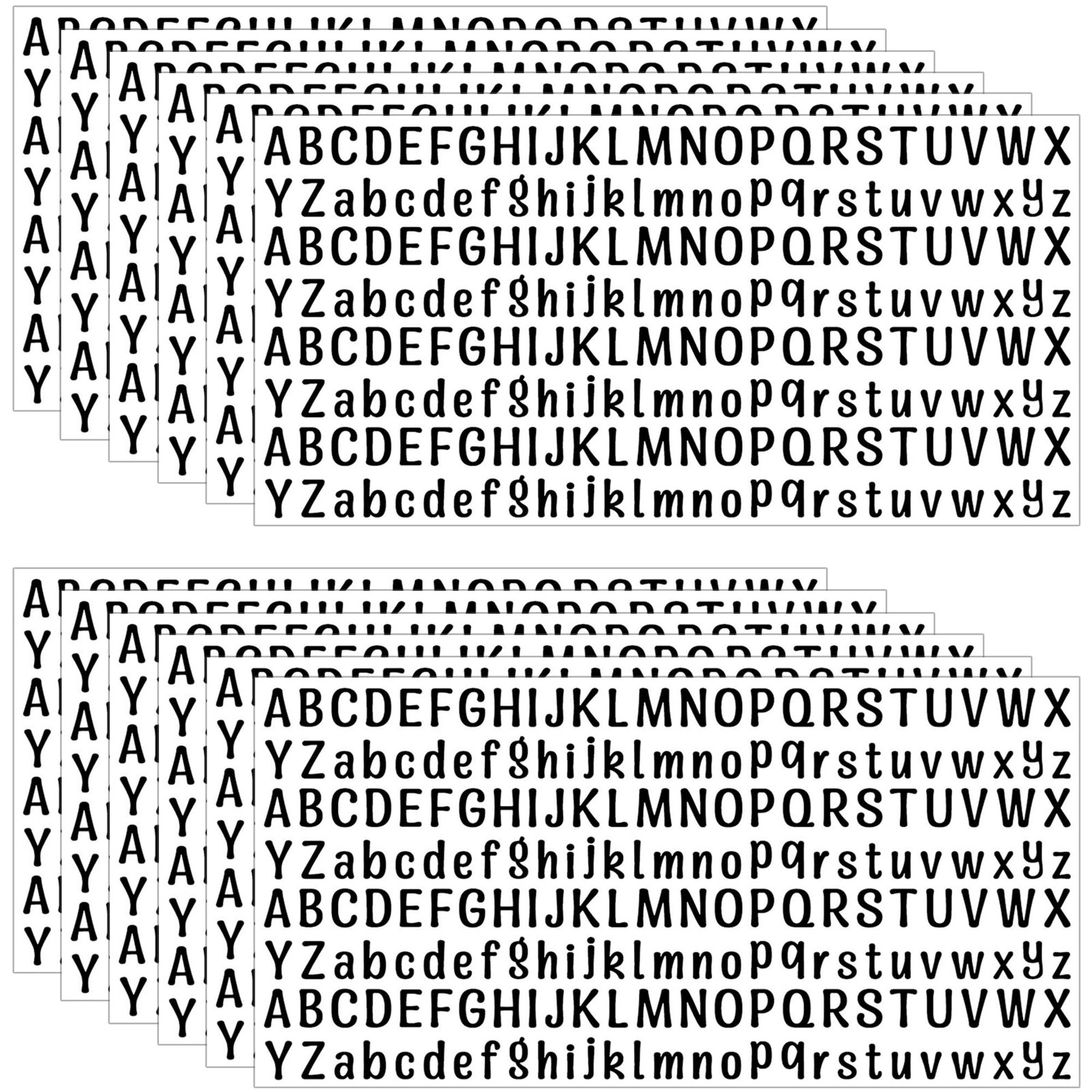 2500 PCS Black Letter Stickers Small, 0.5 Inch Vinyl Alphabet Stickers for Scrap