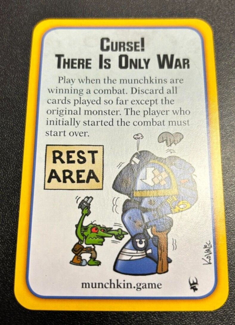 Munchkin Promo Card - Warhammer 40K - Curse! There is Only War - NEW!