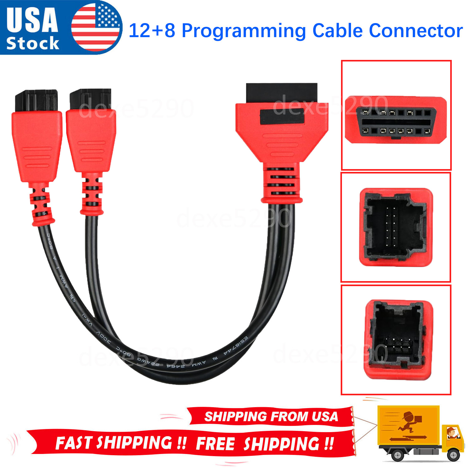 12+8 OBD Cable Adaptor Diagnostic Cable Connector for Chrysler for Dodge