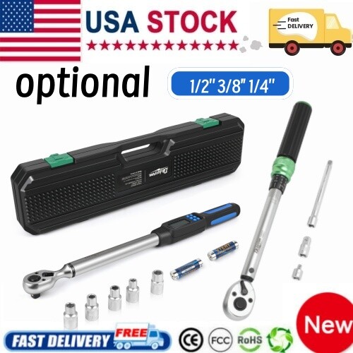 Digital Torque Wrench 1/2'' 3/8" 1/4'' Adjustable Torque Wrench w/battery