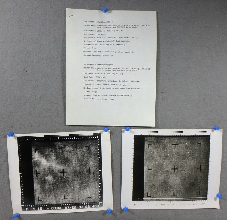 2 RARE VINTAGE JULY 1965 NASA SPACE PROBE MARINER 4 TRW PHOTO W/ PAPERWORK 62-63