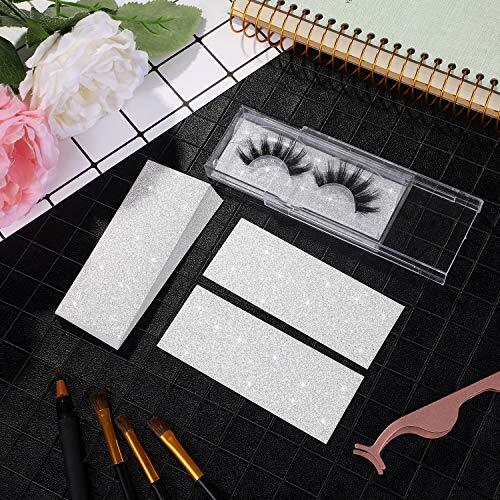 50 Pieces Eyelashes Box Paper Nail Packaging Boxes Rectangle Glitter