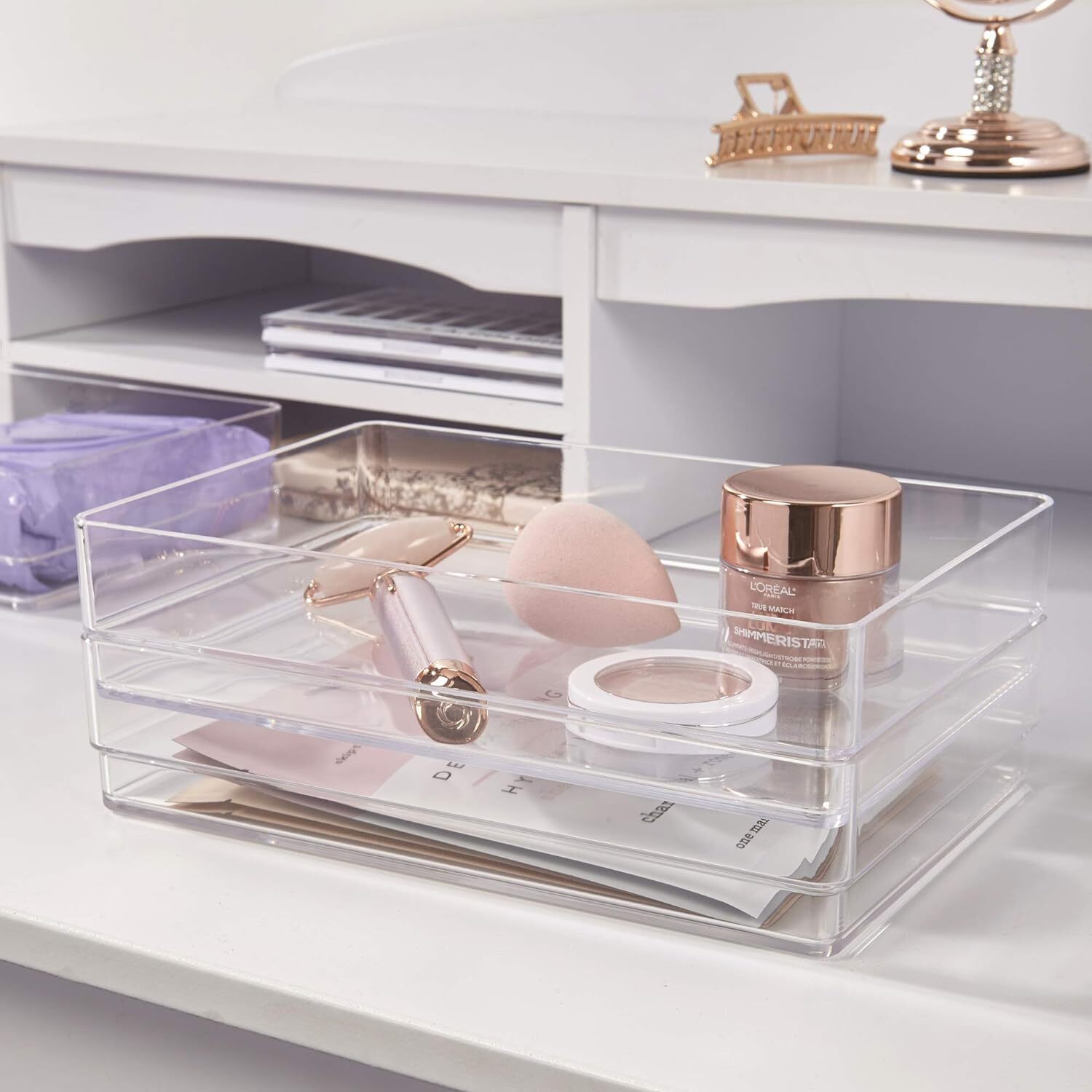 STORi SimpleSort 3-Piece Stackable Clear Drawer Organizer Set | 9x6x2",