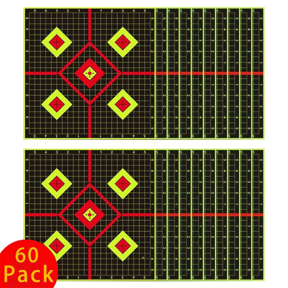 60-Pack 12x12" Shooting Targets Splatter Gun Rifle Pistol Reactive Paper Target