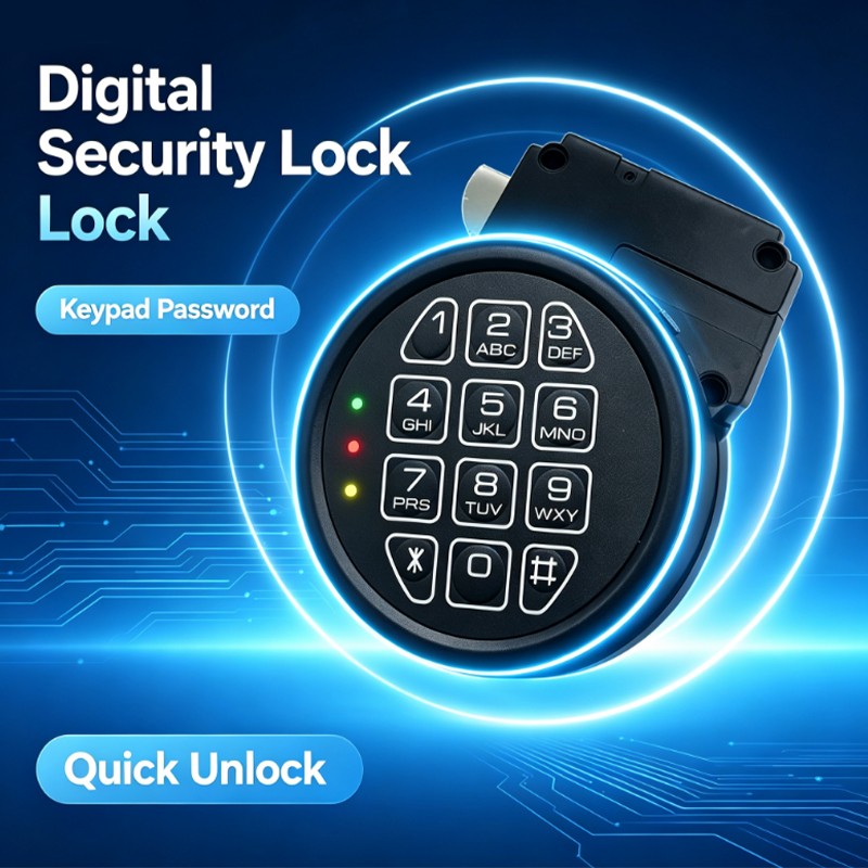 Fireproof Gun Safe Lock Replacement with Swing Bolt Lock Electronic Black Keypad