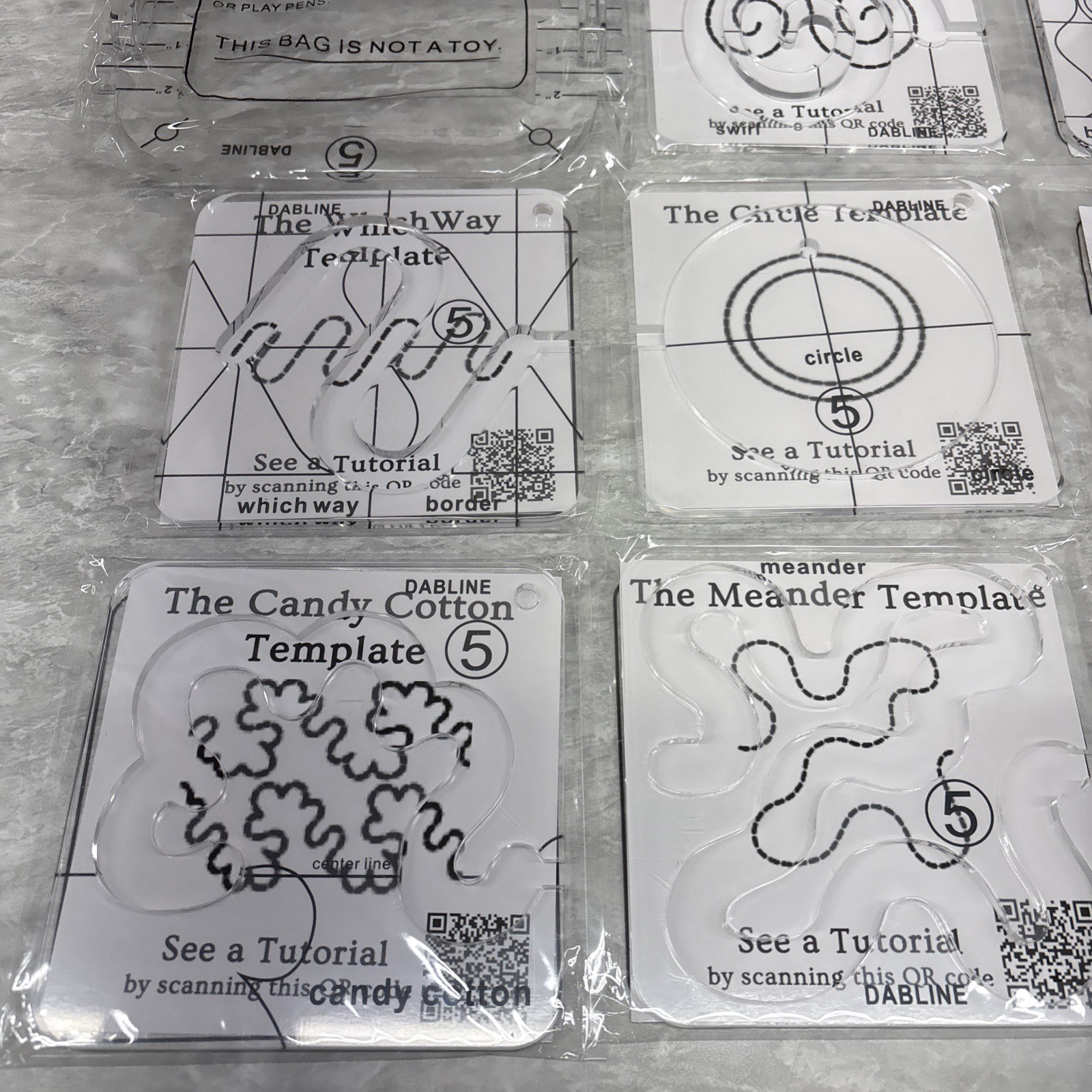 DABLINE Quilting Template Set Includes 8 Templates