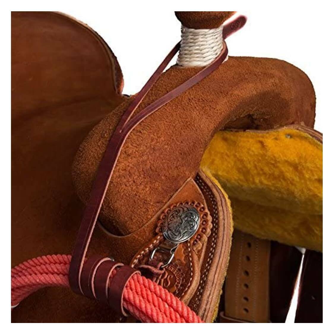 New Handcrafted Lariat Rope Strap w/attachment D Latigo Leather Loop Strap 32"