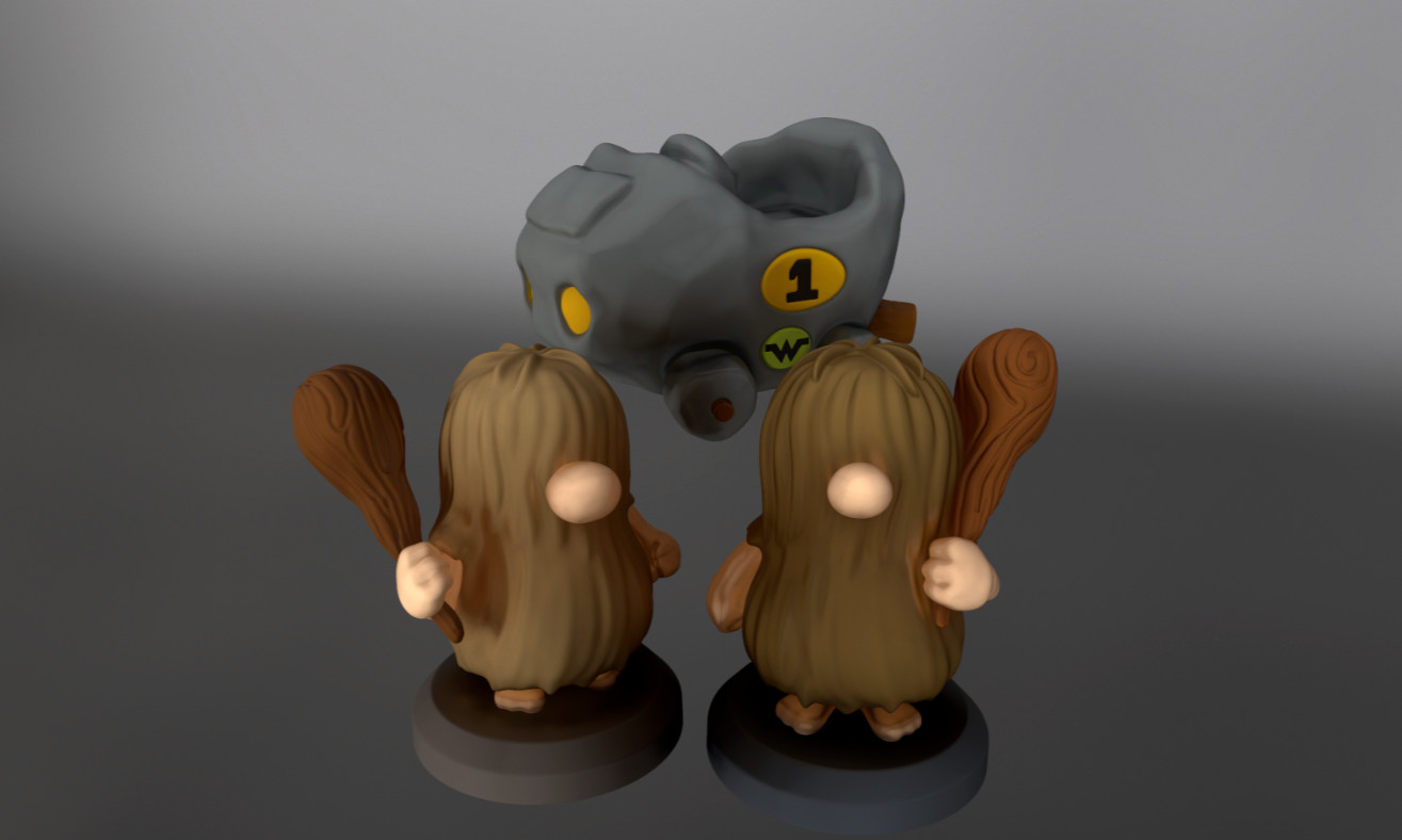 UNPAINTED Wacky Races Bouldermobile Chibi 3d Printed Models