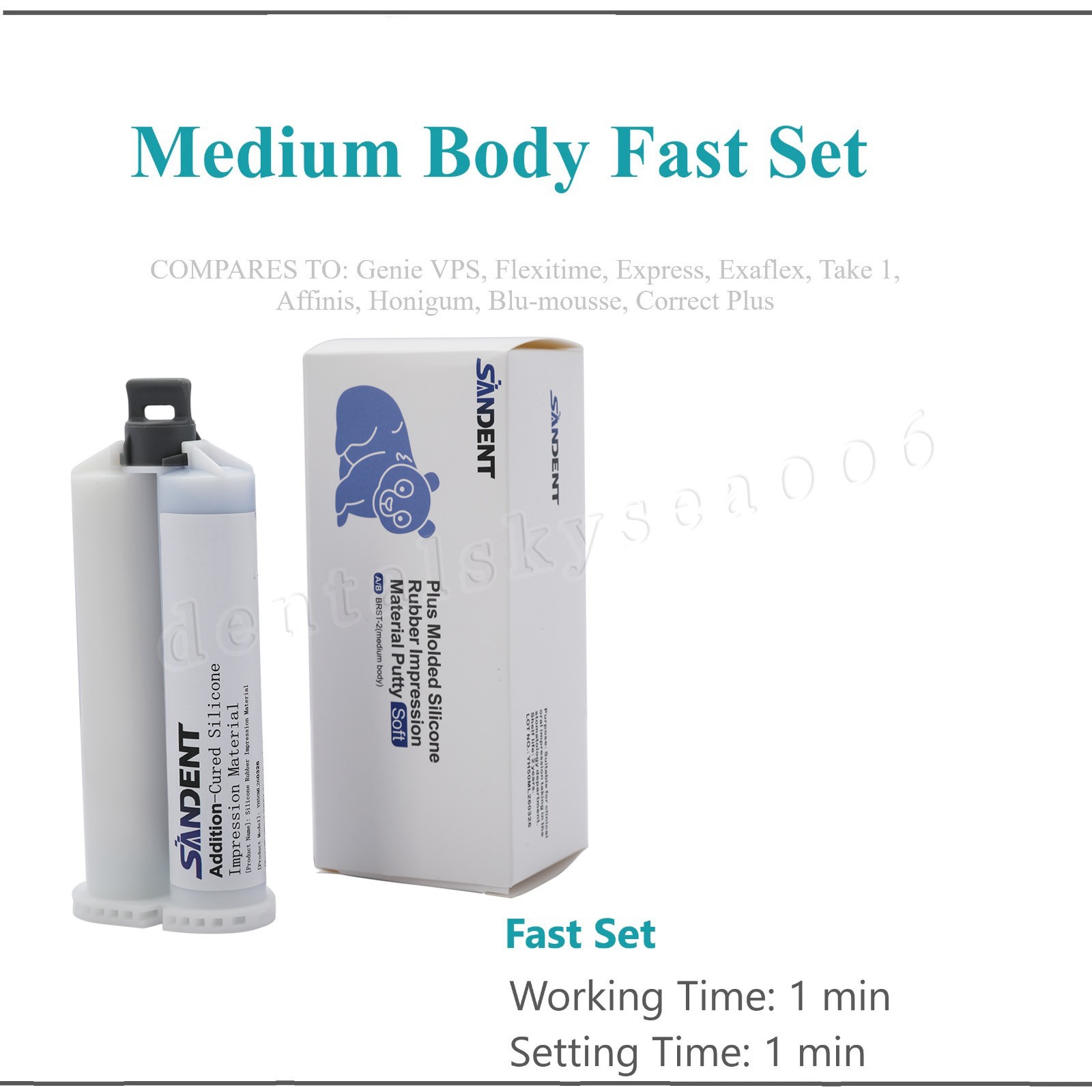 Dental MEDIUM BODY FAST SET VPS Impression Material FAST Set 50ML Cartridges