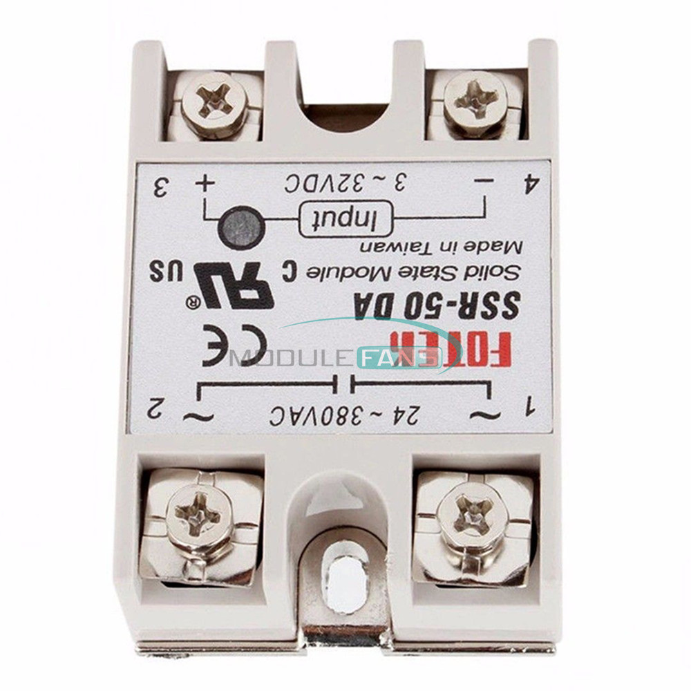 SSR-50DA 250V 50A Output Solid State Relay DC3V-32V Input 24-380VAC