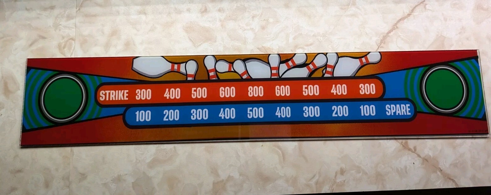 WILLIAMS Big Strike  Shuffle Bowler Pin MARQUEE Scoreboard NEW!