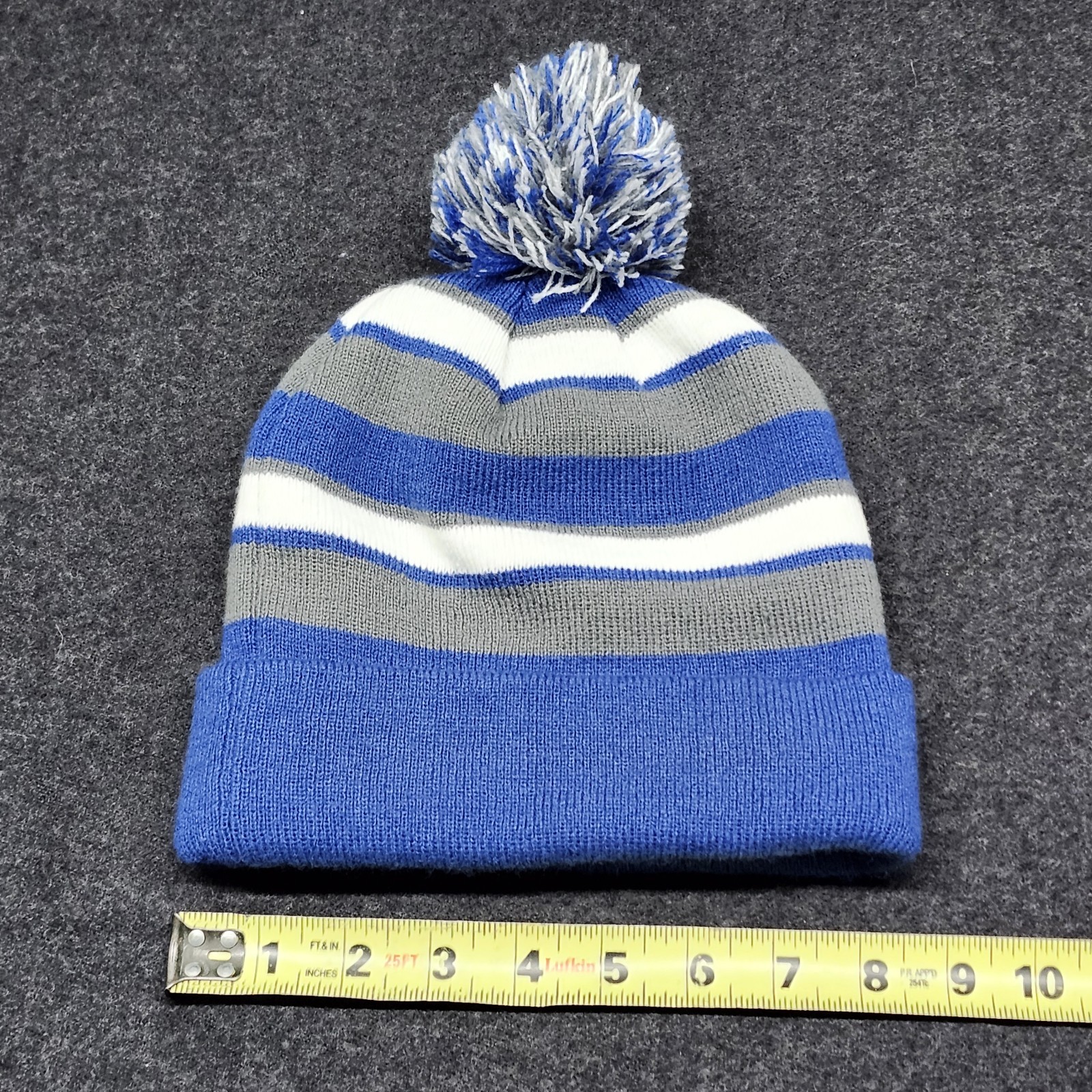 Holloway Sports Wear One Size Blue Gray White Striped Warm Winter Beanie Ski Hat