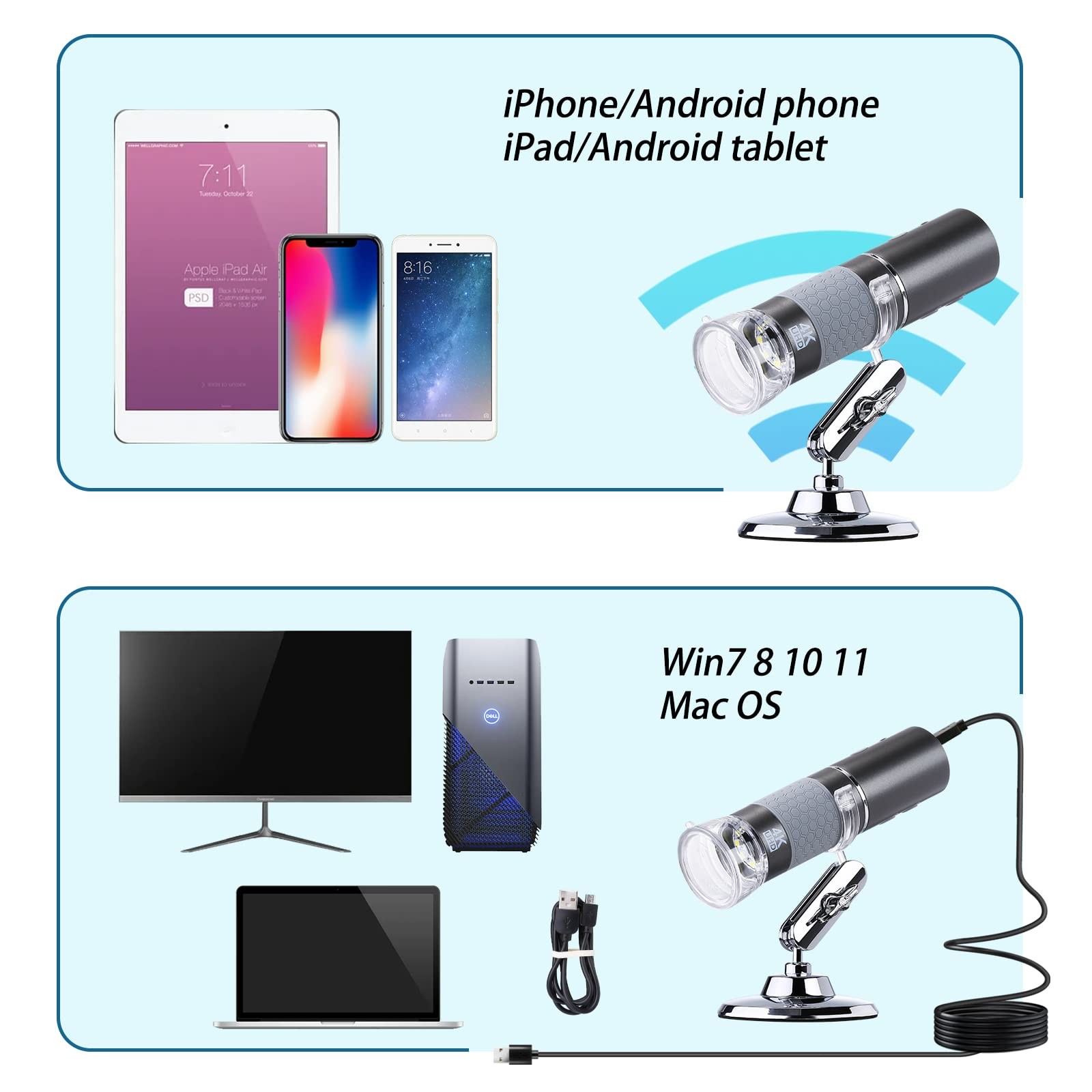 4K WiFi Digital Microscope for Phone and Electronics Repair
