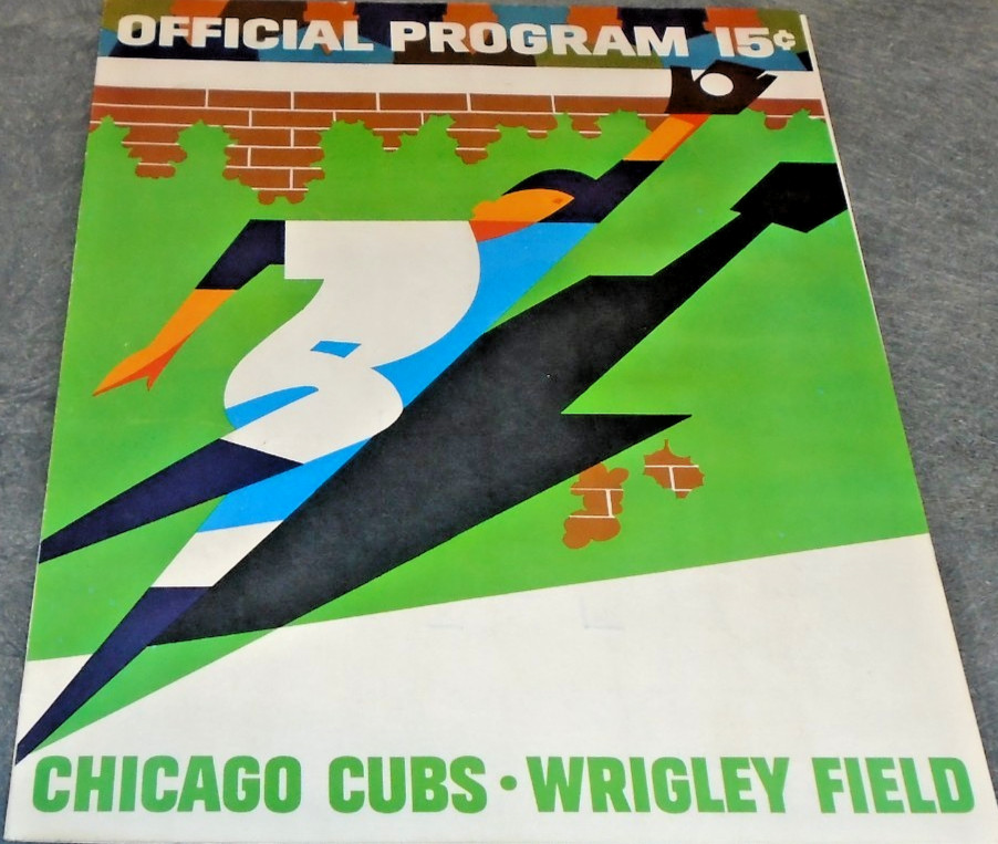 1968 CHICAGO CUBS PROGRAM SCORECARD V THE HOUSTON ASTROS RARE MLB BANKS SANTO!